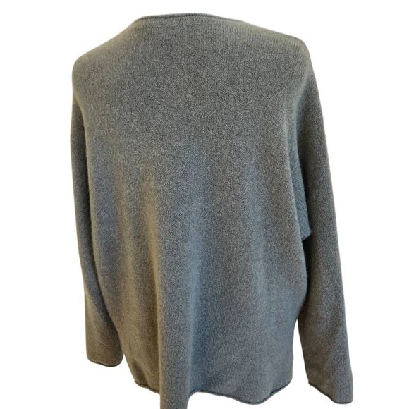 Eileen Fisher Womens Heather Cashmere Silk Blend Pullover Sweater Green Medium - Picture 3 of 11